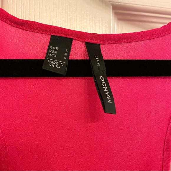 Mango razor back hot pink sleeveless blouse - Picture 3 of 3